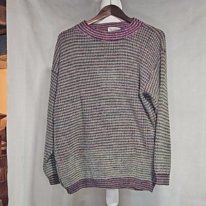 Pacific Bay mens crew neck swester vintage large multi color